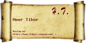 Heer Tibor névjegykártya